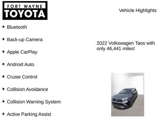 used 2022 Volkswagen Taos car, priced at $19,234