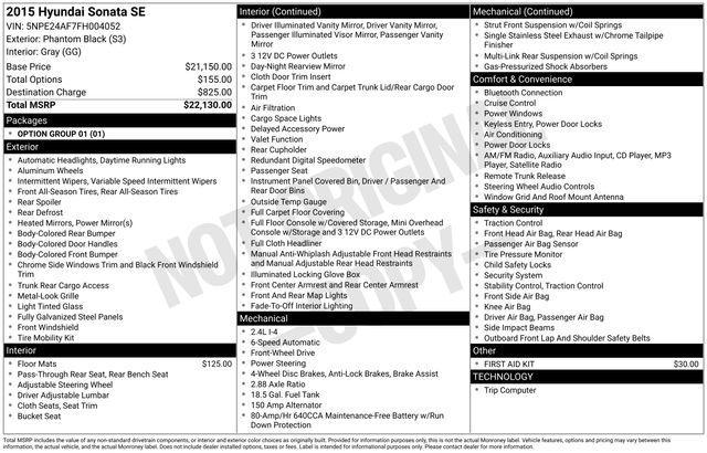 used 2015 Hyundai Sonata car, priced at $7,455