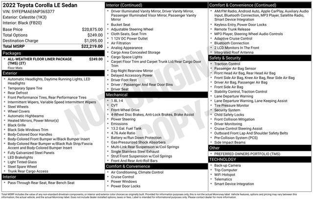 used 2022 Toyota Corolla car, priced at $20,163