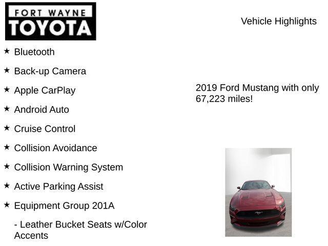 used 2019 Ford Mustang car, priced at $22,842