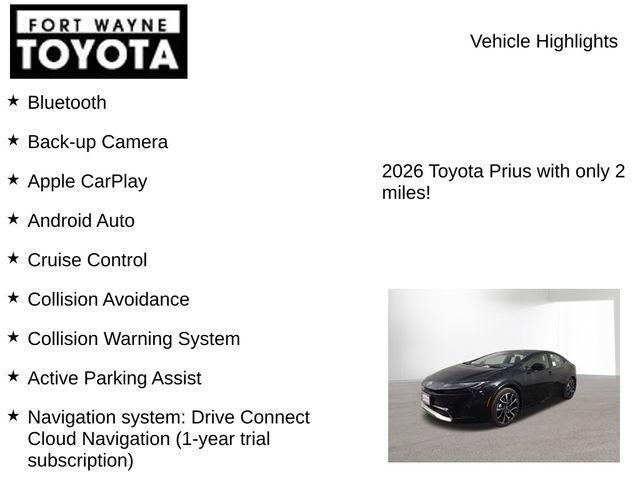 new 2026 Toyota Prius Plug-In Hybrid car, priced at $38,579