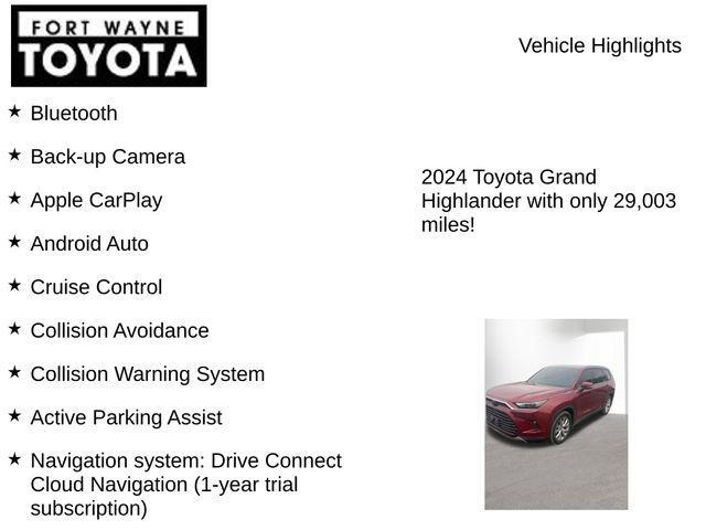 used 2024 Toyota Grand Highlander car, priced at $53,979