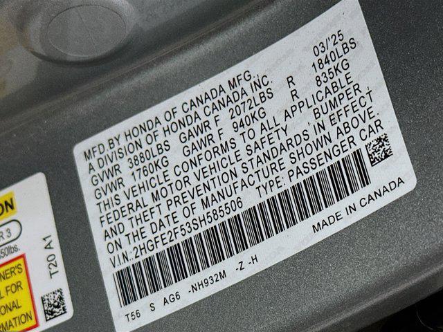 used 2025 Honda Civic car, priced at $24,547