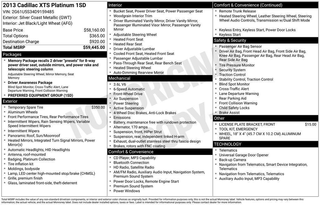 used 2013 Cadillac XTS car, priced at $12,620