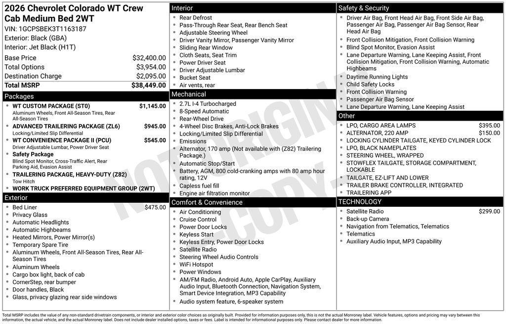 new 2026 Chevrolet Colorado car, priced at $35,352