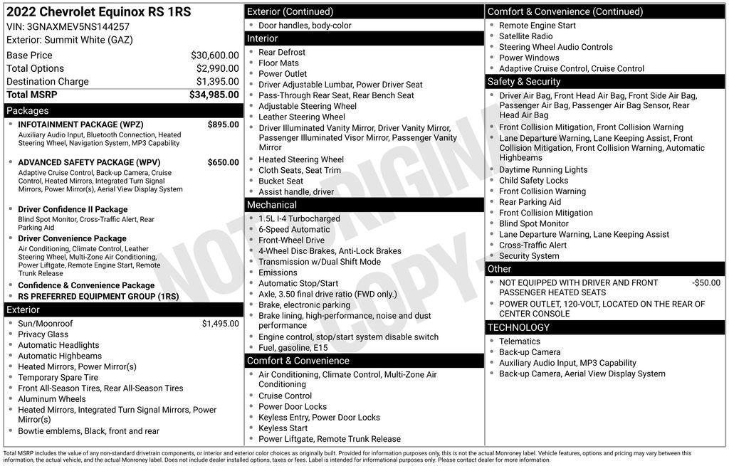 used 2022 Chevrolet Equinox car, priced at $21,800