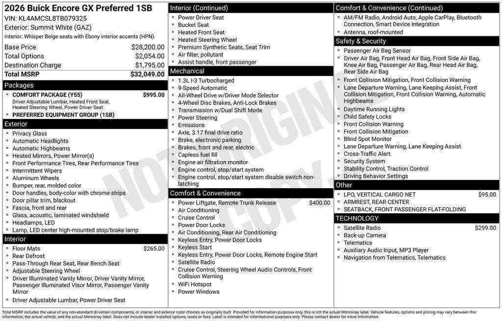 new 2026 Buick Encore GX car, priced at $31,949