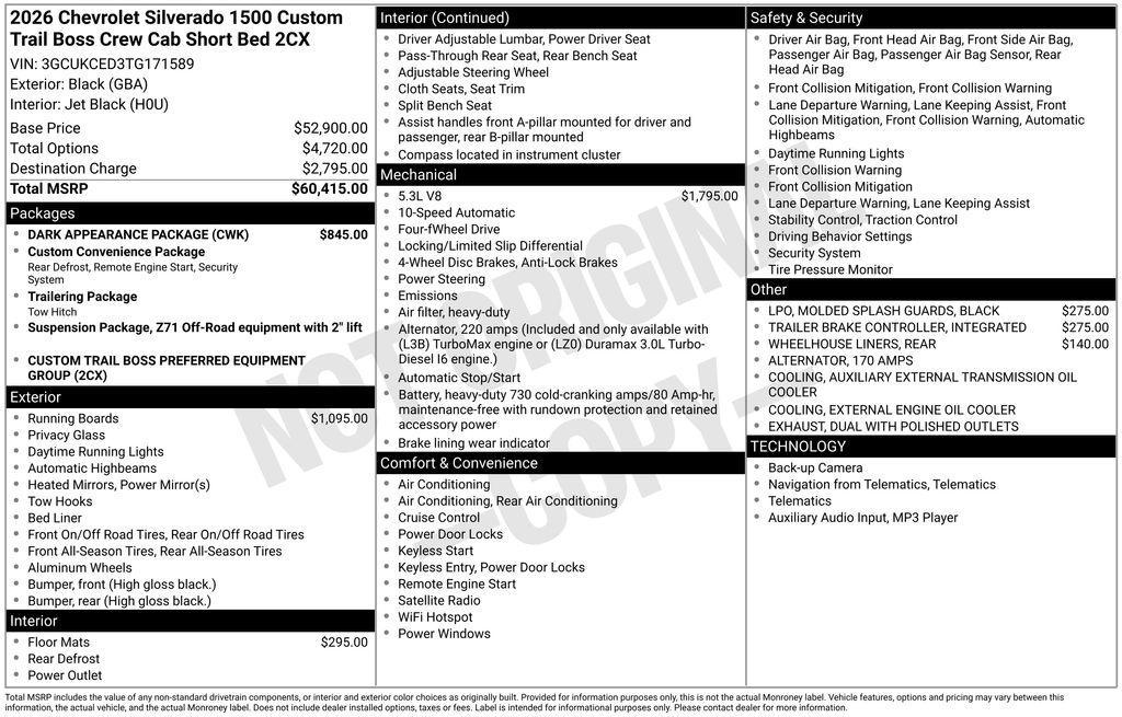 new 2026 Chevrolet Silverado 1500 car, priced at $51,904