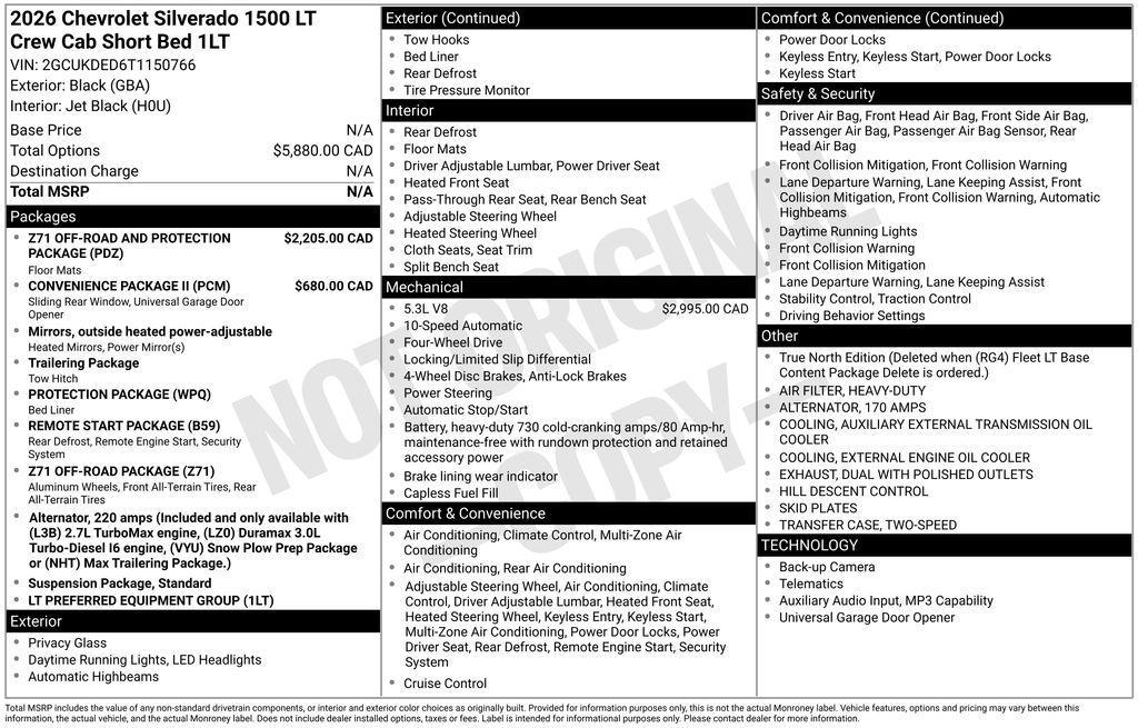 new 2026 Chevrolet Silverado 1500 car, priced at $53,166