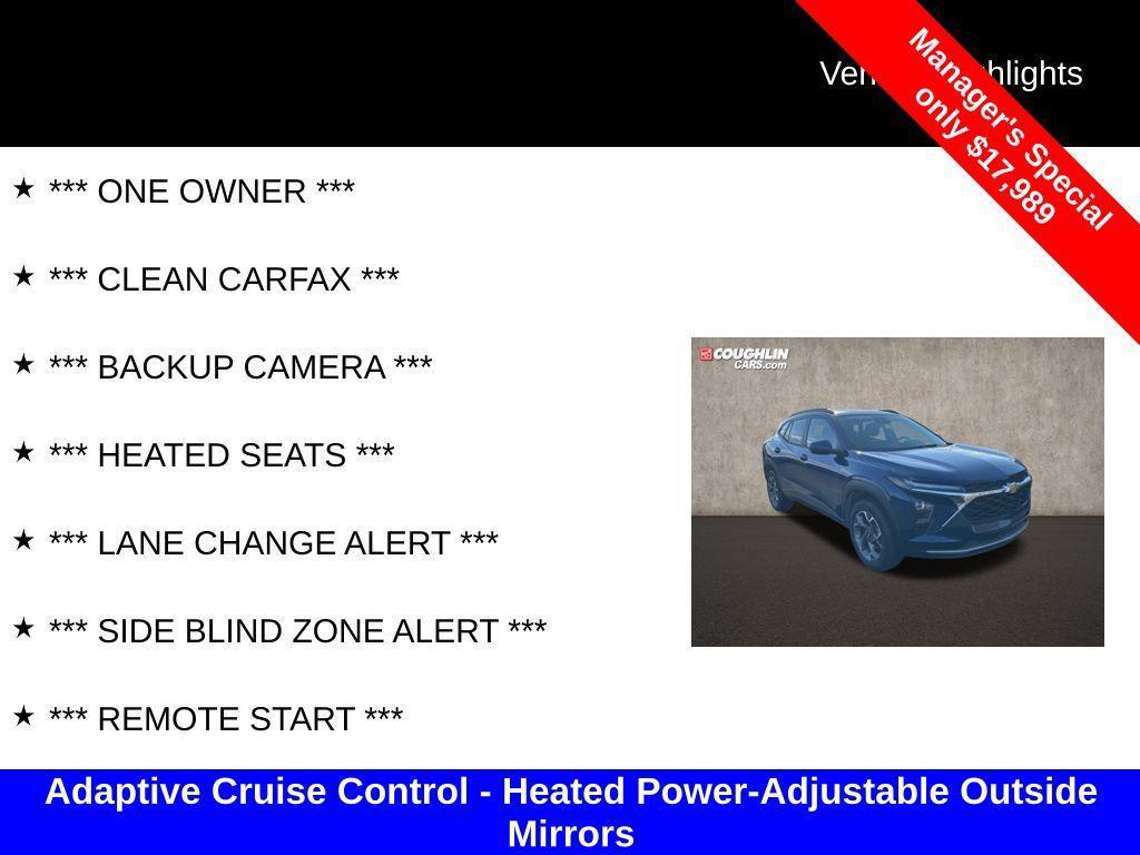 used 2024 Chevrolet Trax car, priced at $17,989