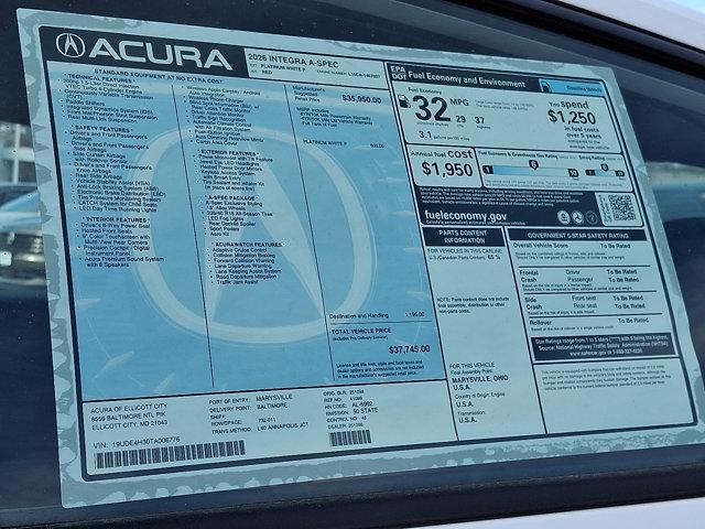 new 2026 Acura Integra car, priced at $37,745