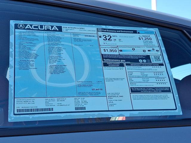new 2026 Acura Integra car, priced at $38,644