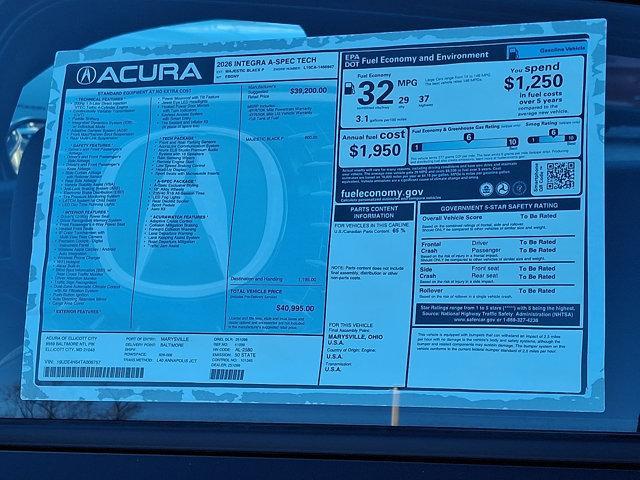 new 2026 Acura Integra car, priced at $41,794