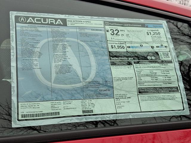 new 2026 Acura Integra car, priced at $37,845