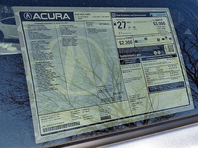 new 2026 Acura ADX car, priced at $38,350