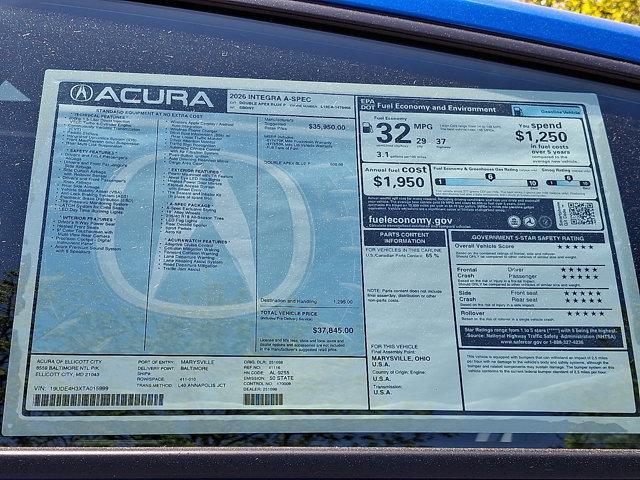 new 2026 Acura Integra car, priced at $38,644