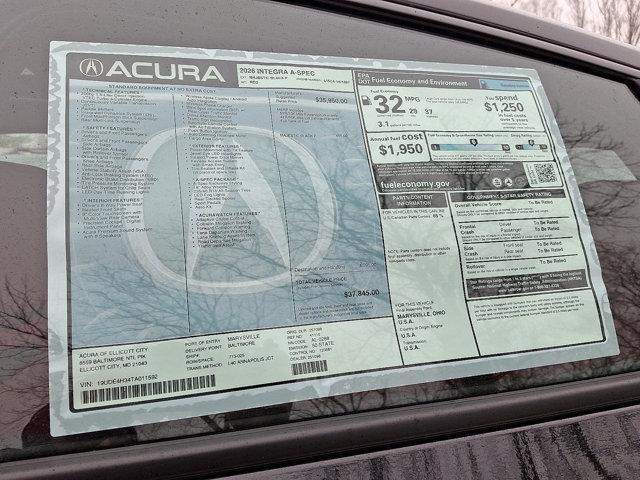 new 2026 Acura Integra car, priced at $37,845