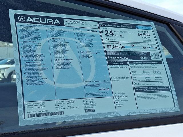 new 2026 Acura Integra car, priced at $55,755