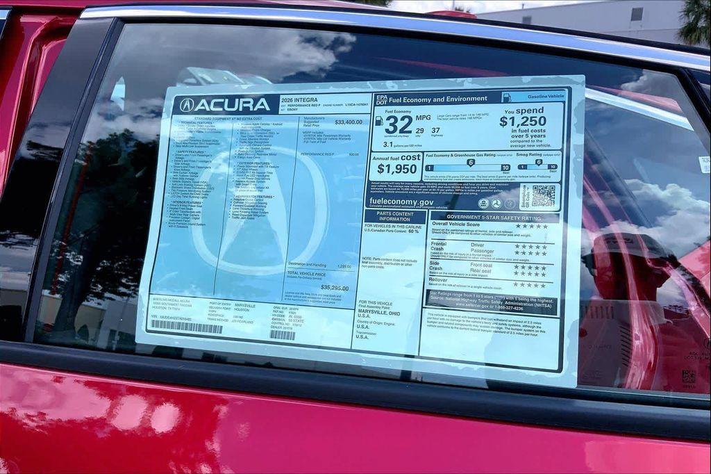 new 2026 Acura Integra car, priced at $35,520