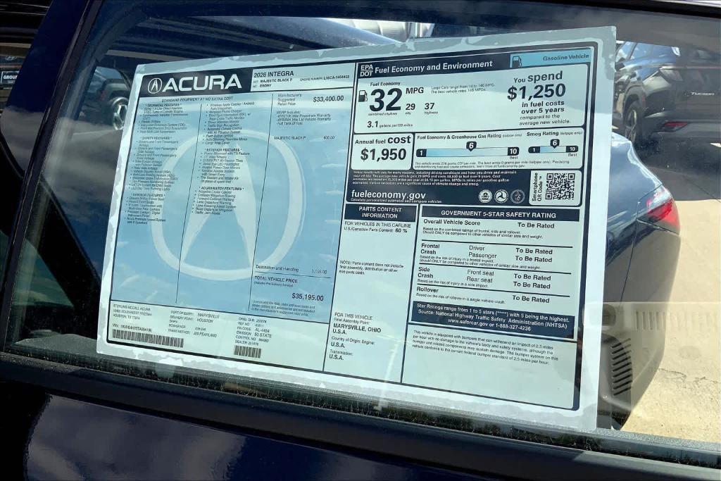 new 2026 Acura Integra car, priced at $35,195