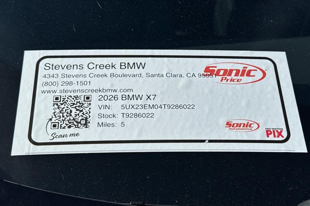 new 2026 BMW X7 car, priced at $106,710