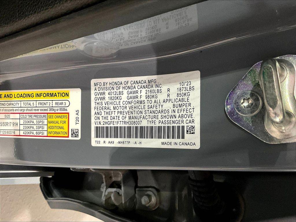 used 2024 Honda Civic car, priced at $27,389