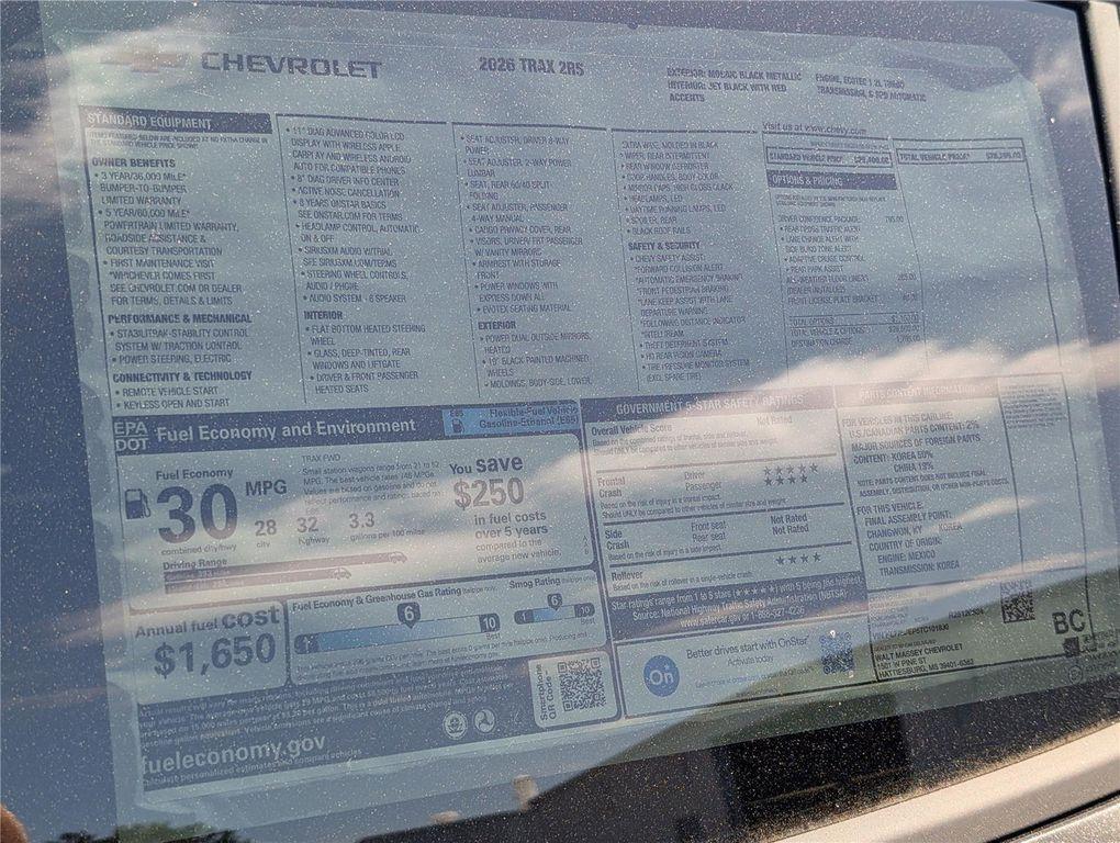 new 2026 Chevrolet Trax car, priced at $26,812