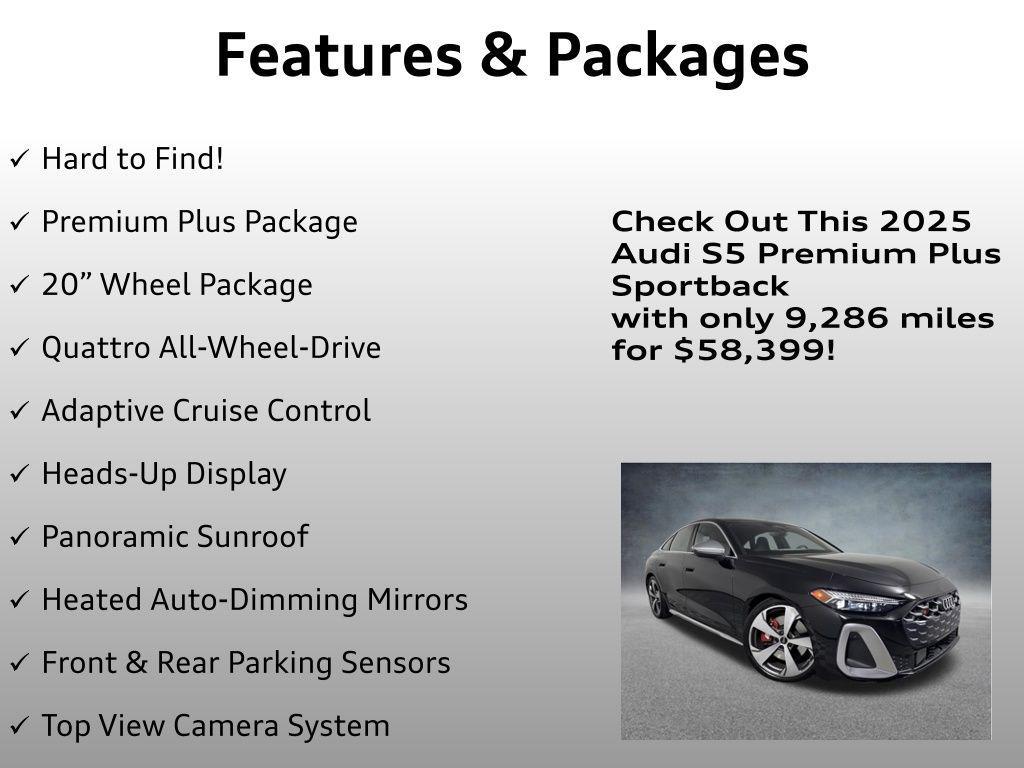 used 2025 Audi S5 car, priced at $58,399