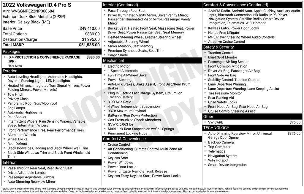 used 2022 Volkswagen ID.4 car, priced at $21,499