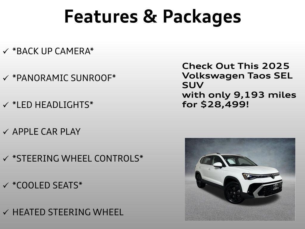 used 2025 Volkswagen Taos car, priced at $28,499
