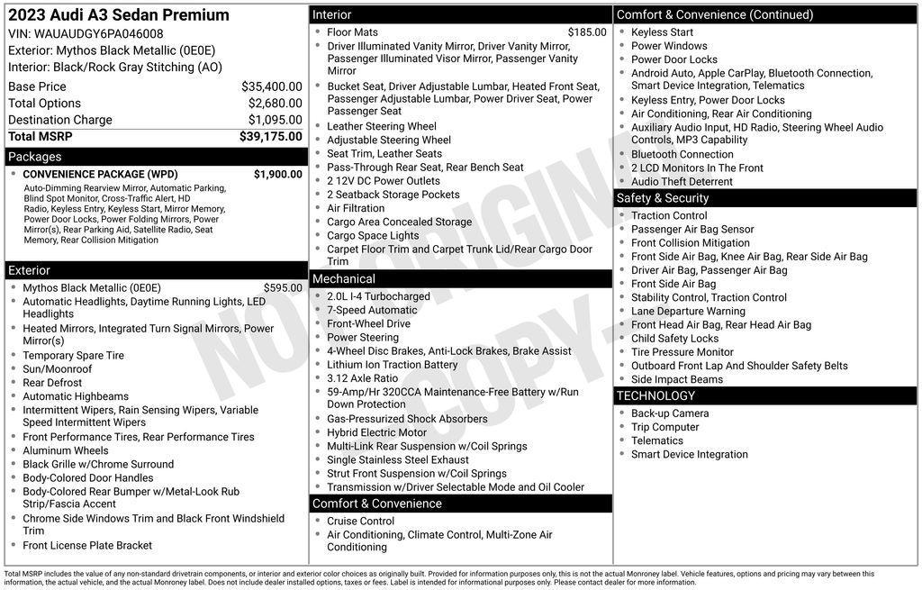 used 2023 Audi A3 car, priced at $25,799
