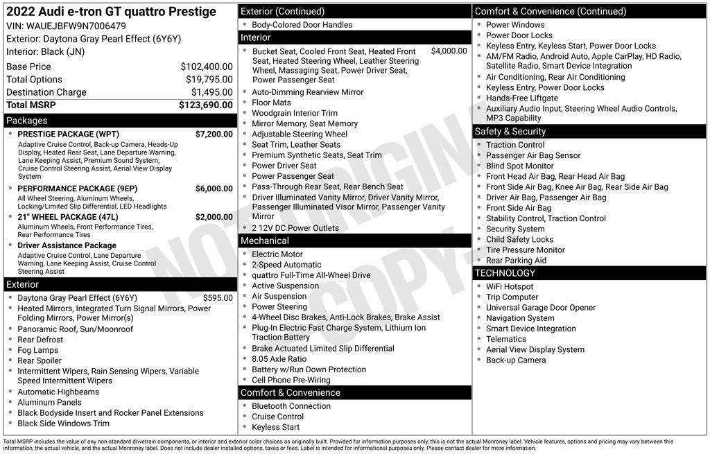 used 2022 Audi e-tron GT car, priced at $47,999