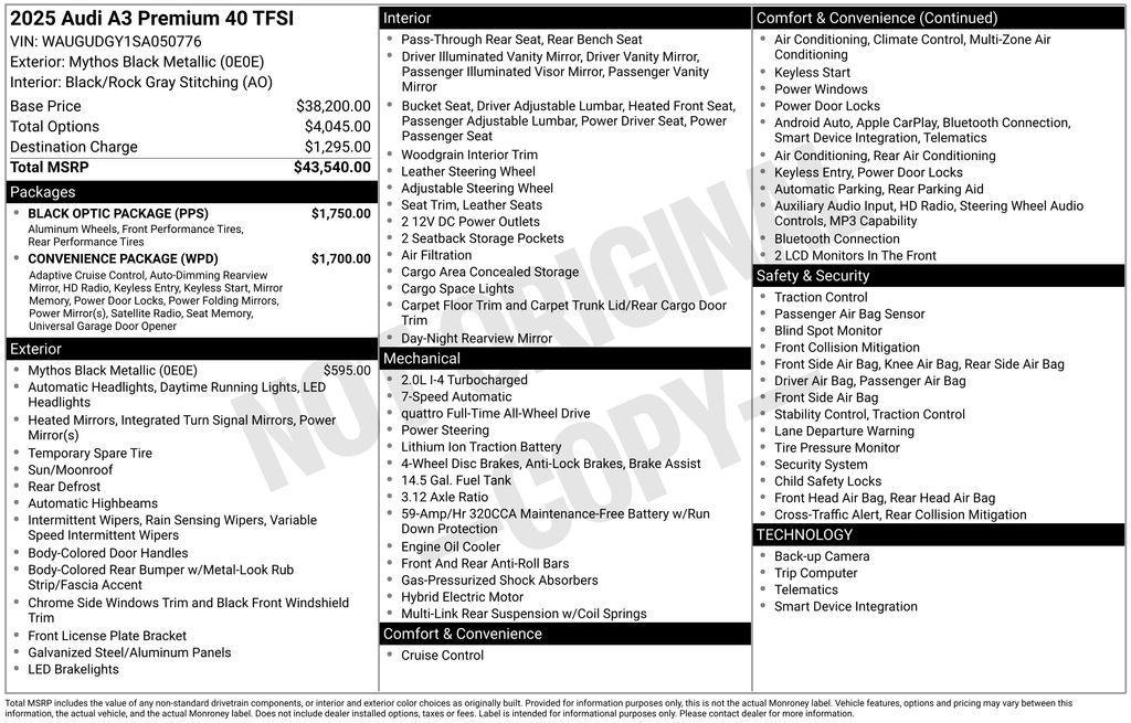 used 2025 Audi A3 car, priced at $30,999