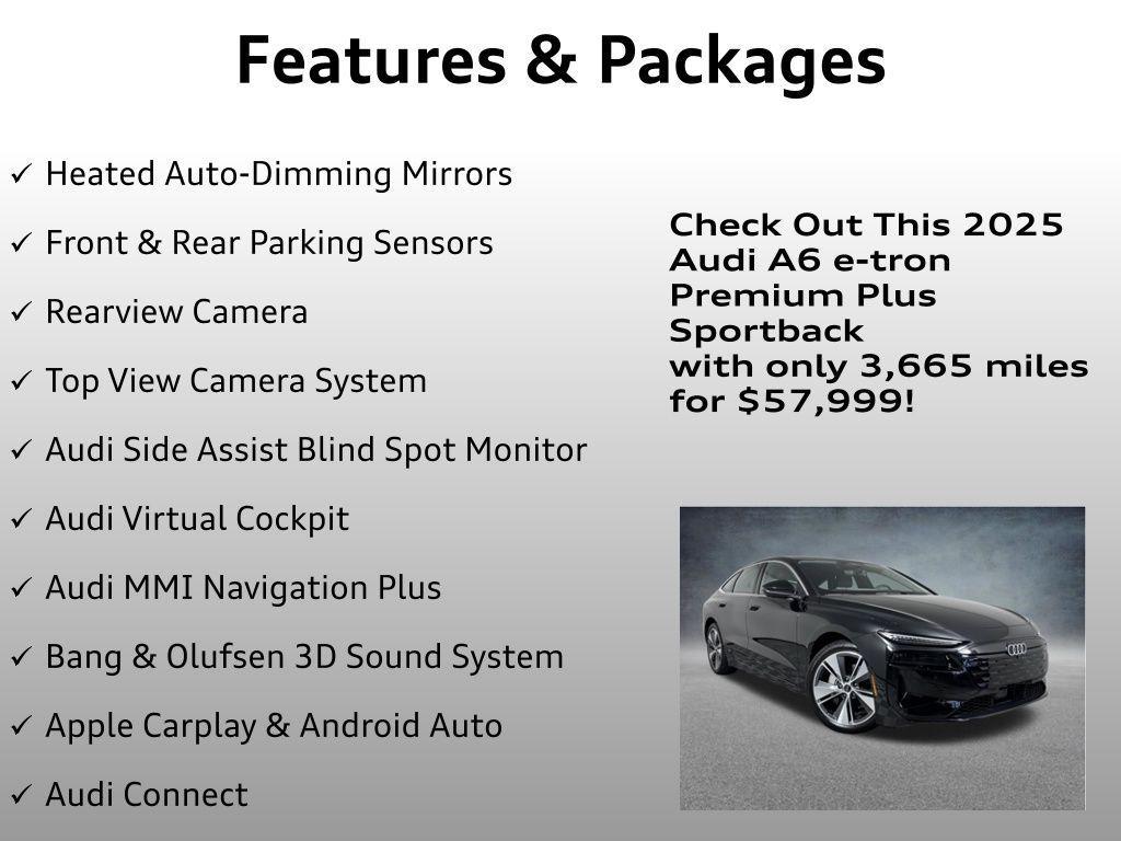used 2025 Audi A6 e-tron car, priced at $57,999