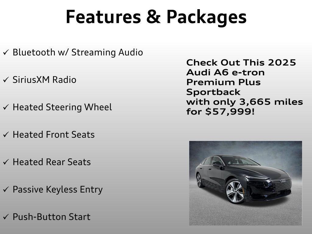 used 2025 Audi A6 e-tron car, priced at $57,999