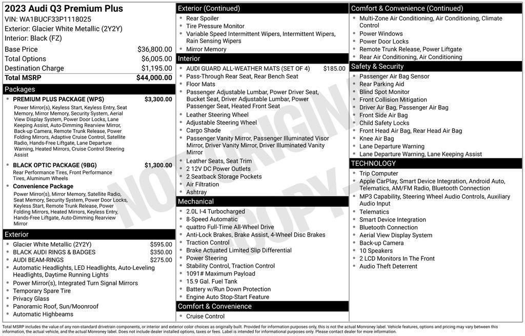 used 2023 Audi Q3 car, priced at $29,999