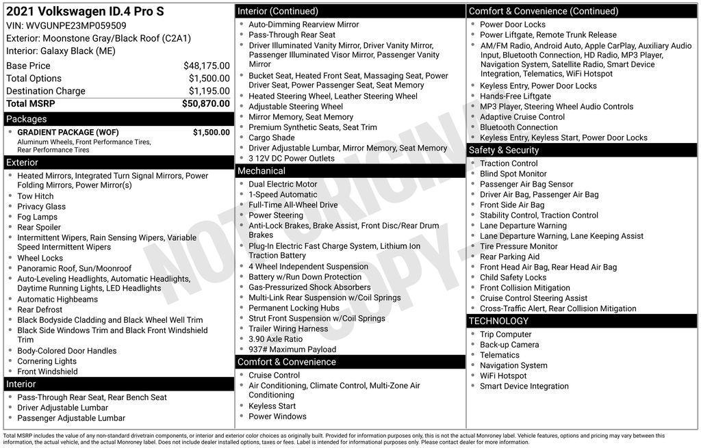 used 2021 Volkswagen ID.4 car, priced at $24,999