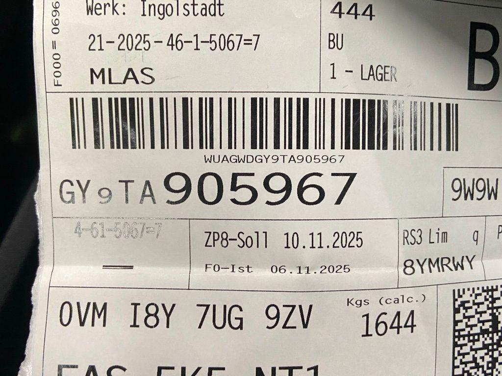 new 2026 Audi RS 3 car, priced at $69,230