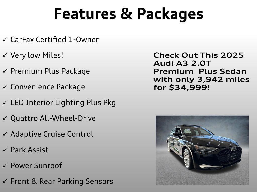 used 2025 Audi A3 car, priced at $34,999