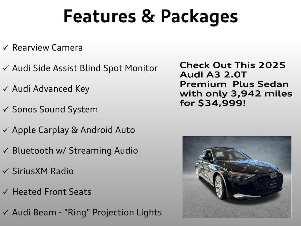 used 2025 Audi A3 car, priced at $34,999