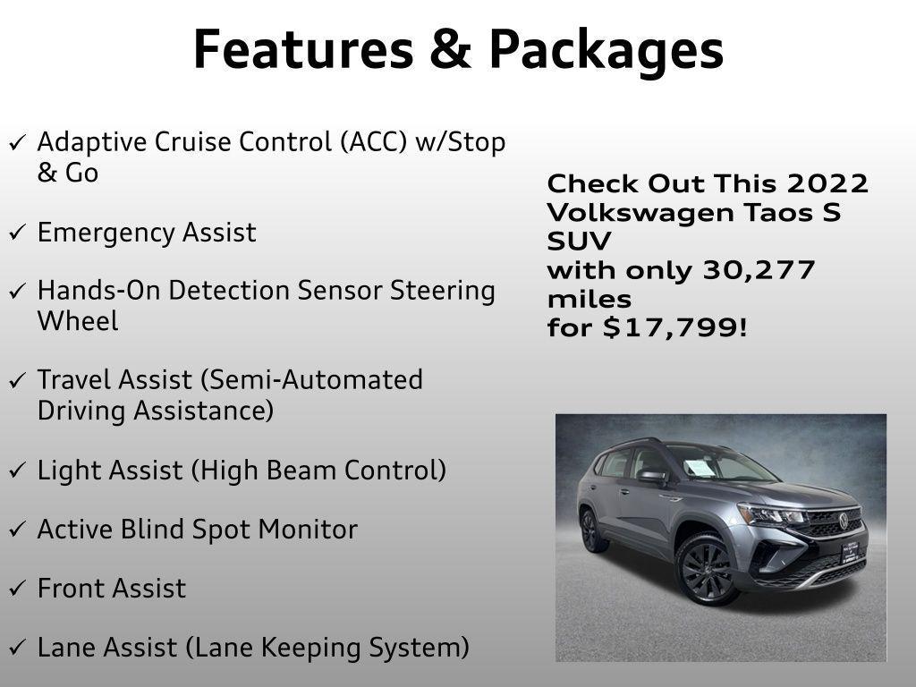 used 2022 Volkswagen Taos car, priced at $17,799