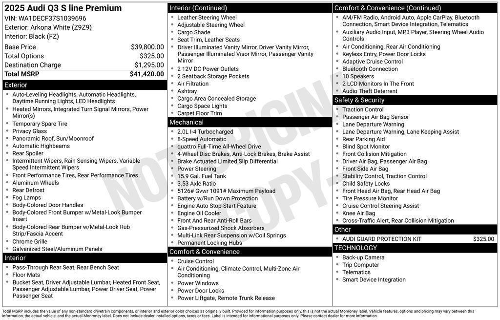 used 2025 Audi Q3 car, priced at $34,999