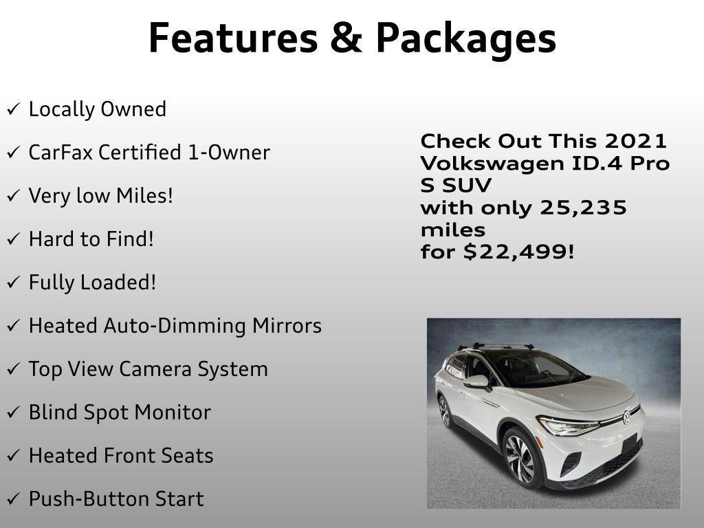 used 2021 Volkswagen ID.4 car, priced at $22,499