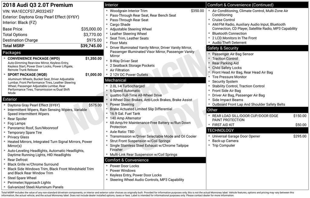 used 2018 Audi Q3 car, priced at $17,499