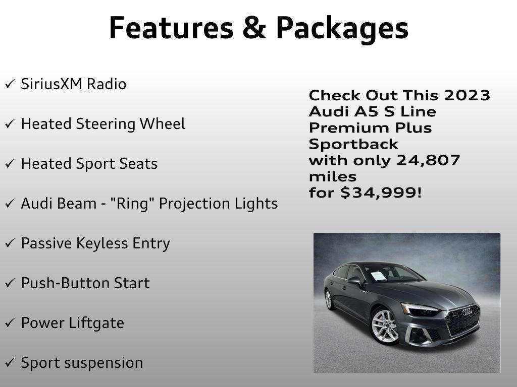 used 2023 Audi A5 Sportback car, priced at $34,999
