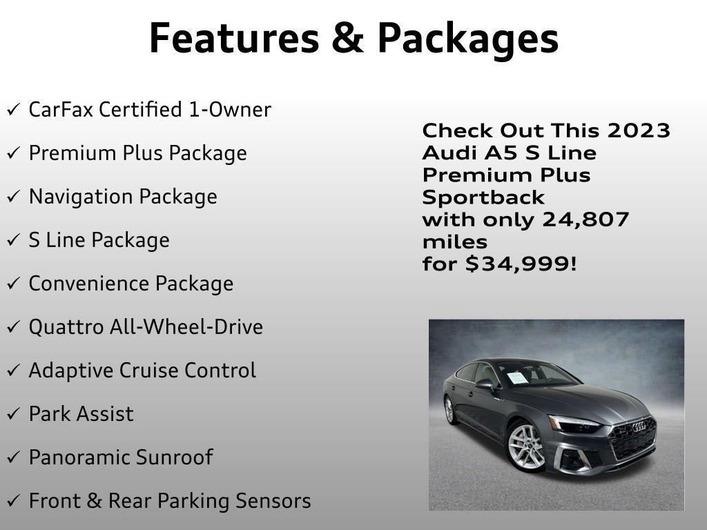 used 2023 Audi A5 Sportback car, priced at $34,999