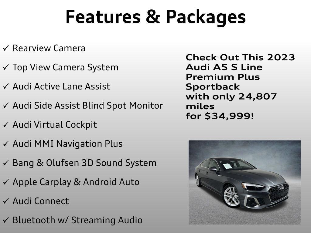 used 2023 Audi A5 Sportback car, priced at $34,999
