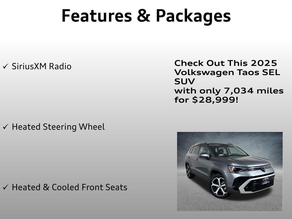 used 2025 Volkswagen Taos car, priced at $28,999