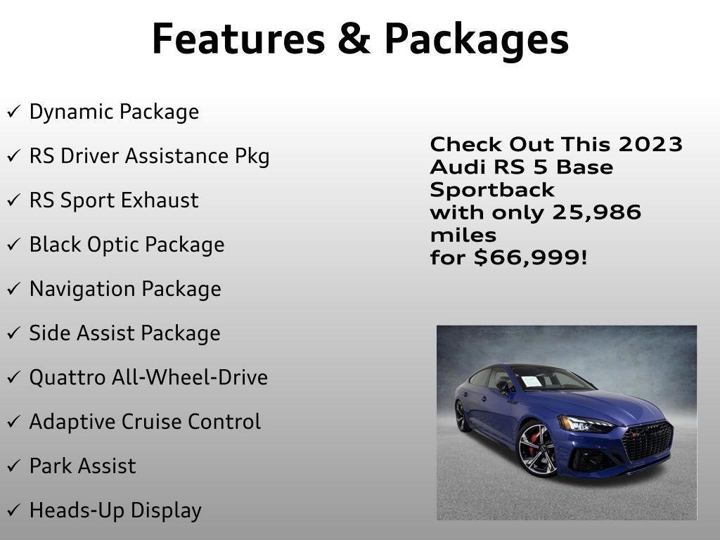 used 2023 Audi RS 5 car, priced at $66,999