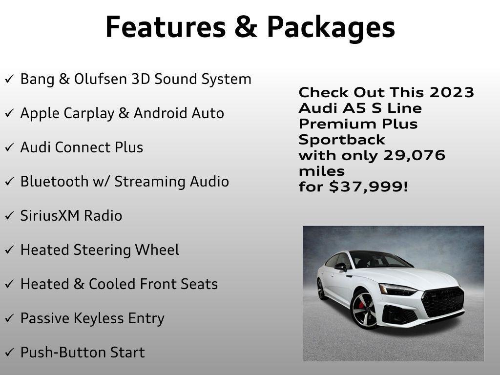 used 2023 Audi A5 Sportback car, priced at $37,999
